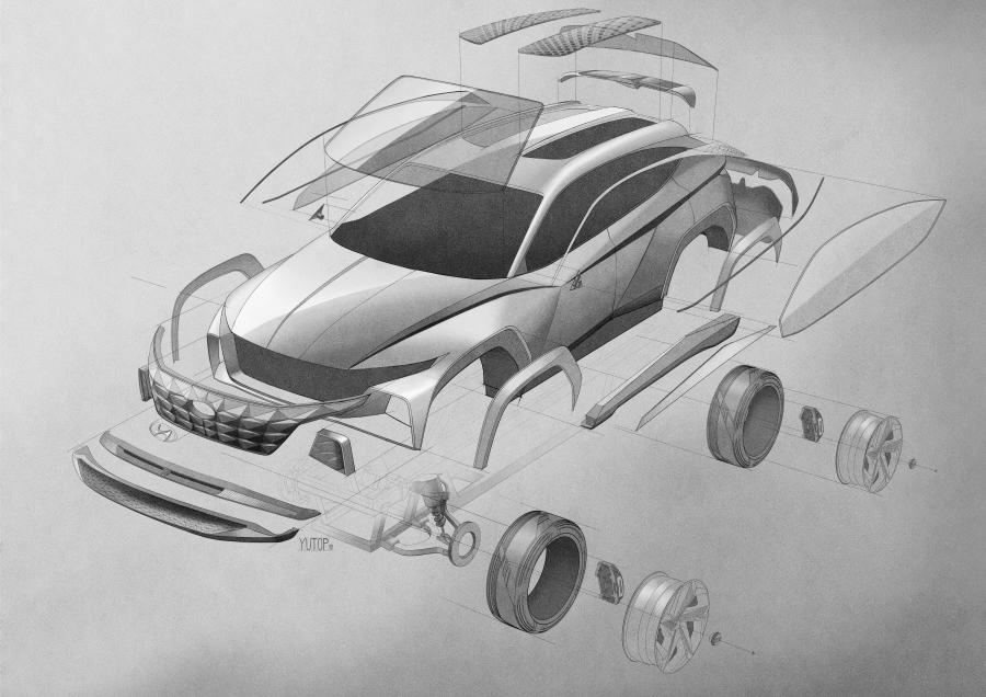 Эскиз Hyundai Vision T Concept 2019 года  (фото 82 из 82)